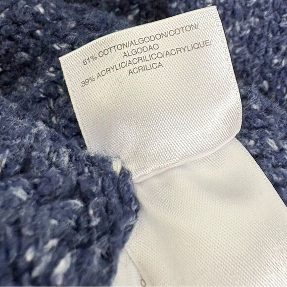 Anne Klein large turtleneck confetti popcorn knit blue sweater - Picture 5 of 5